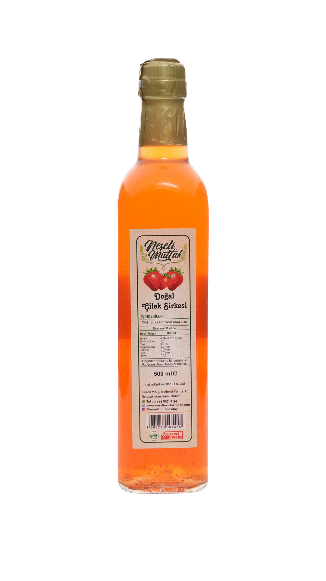 Çilek Sirkesi 500 ml