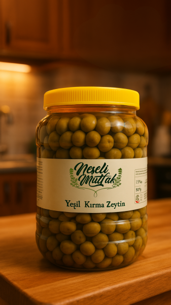 Yeşil Kırma Zeytin (Halhali)  1,5 Kg