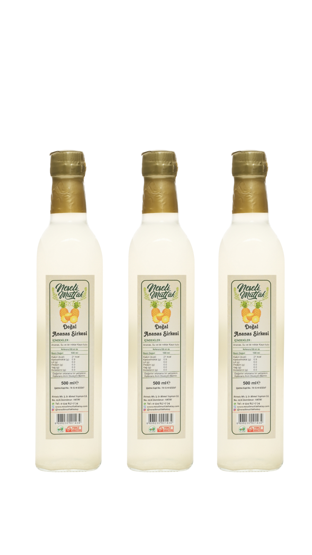 Ananas Sirkesi 1 Aylık Kür 3 Şişe